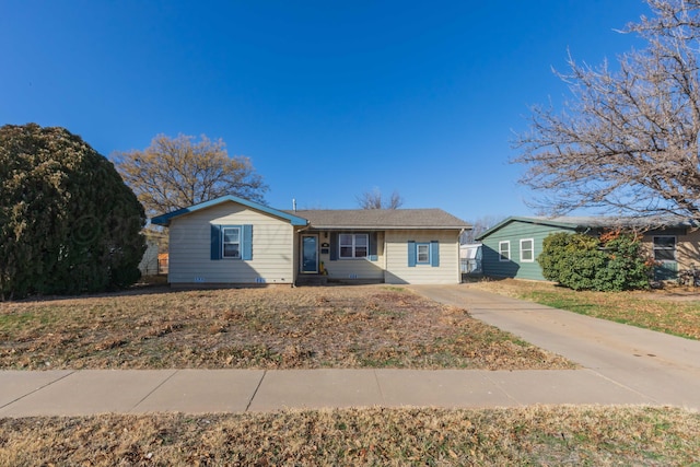 view of single story home