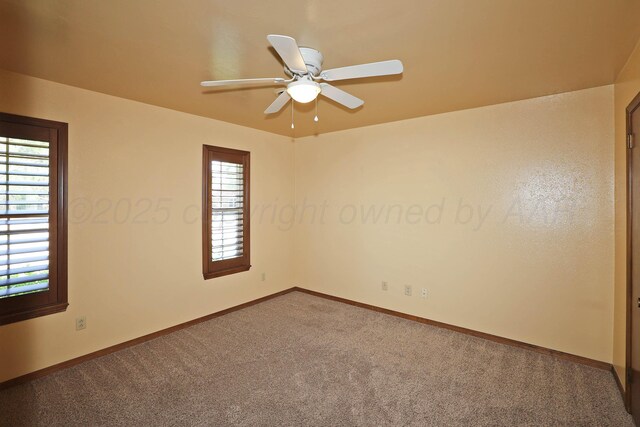 4410 Chandler Dr, Amarillo, TX 79109 - spare room with plenty of natural light, a ceiling fan, carpet, and baseboards