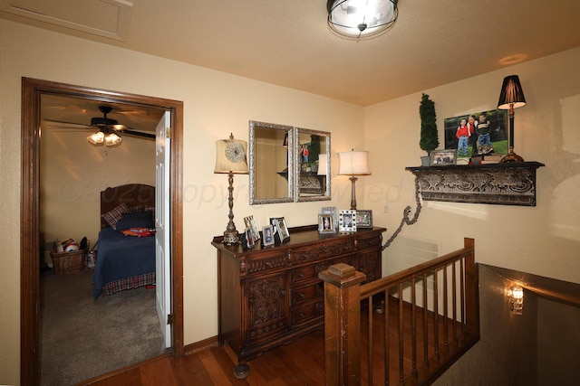 4410 Chandler Dr, Amarillo, TX 79109 - hall featuring wood finished floors and an upstairs landing