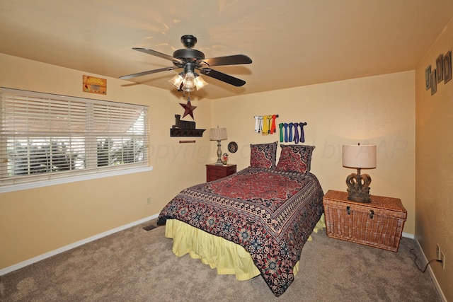4410 Chandler Dr, Amarillo, TX 79109 - bedroom featuring carpet flooring, baseboards, and a ceiling fan