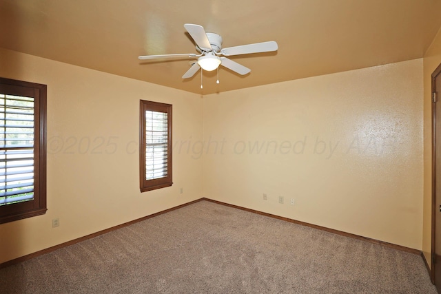4410 Chandler Dr, Amarillo, TX 79109 - spare room with plenty of natural light, a ceiling fan, carpet, and baseboards