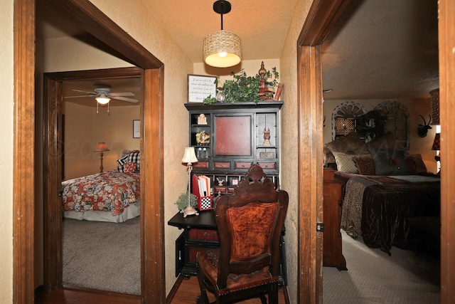 4410 Chandler Dr, Amarillo, TX 79109 - hallway featuring carpet floors and wood finished floors