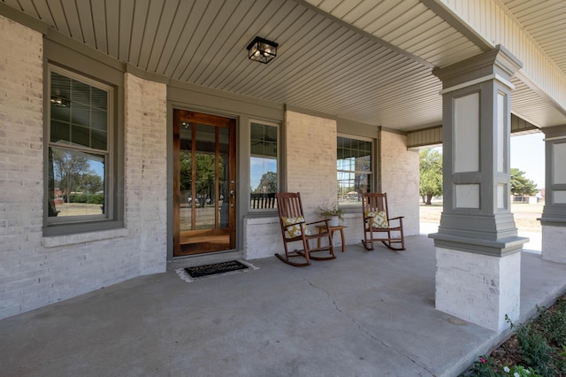 view of patio with a porch