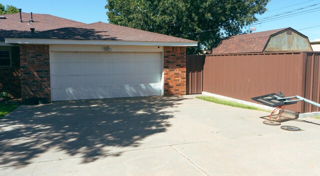 view of garage