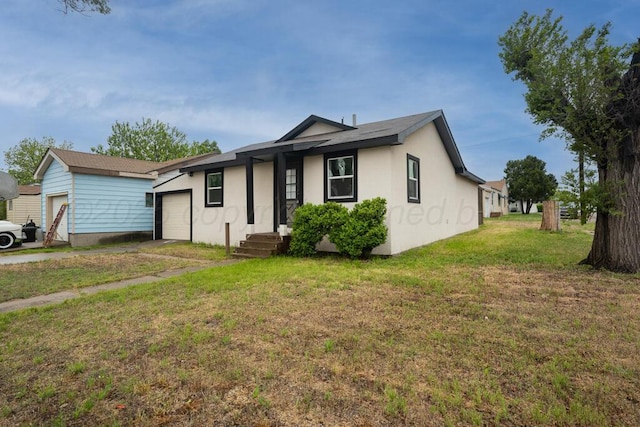 301 Estireno St, Borger, TX 79007 - single story home featuring a front yard, stucco siding, and a garage