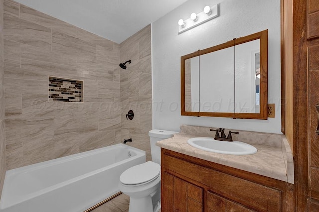 301 Estireno St, Borger, TX 79007 - full bathroom with toilet, bathing tub / shower combination, and vanity