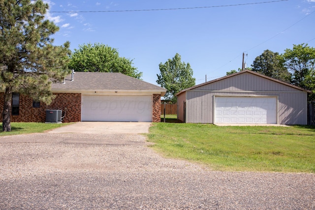 505 Alamo St, Claude, TX 79019 - detached garage with central AC unit