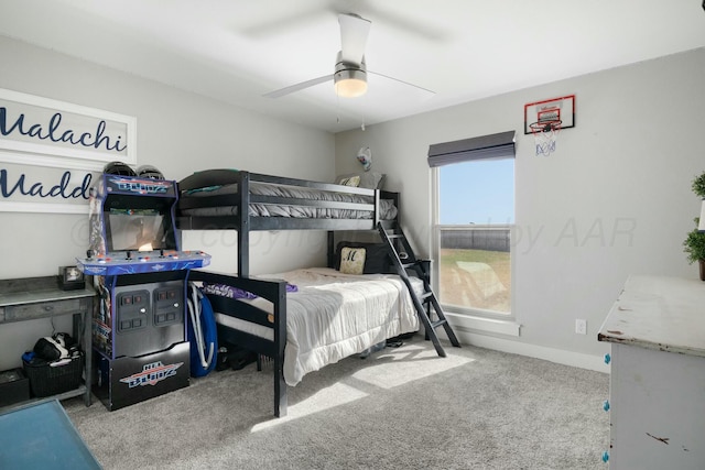 3851 Whitetail Springs Rd, Amarillo, TX 79119 - bedroom featuring ceiling fan, baseboards, and carpet floors