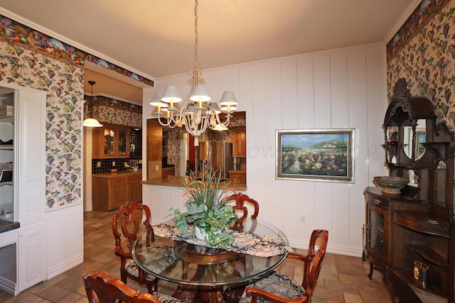 2101 S Harrison St, Amarillo, TX 79109 - dining area with a chandelier and dark stone finish flooring