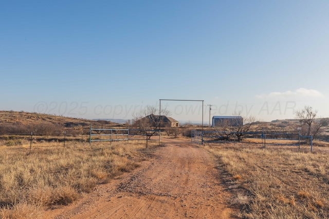 view of street featuring a rural view