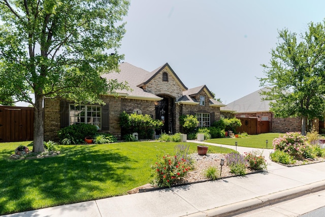 7809 Clearmeadow Dr, Amarillo, TX 79119 - french provincial home featuring stone siding and brick siding