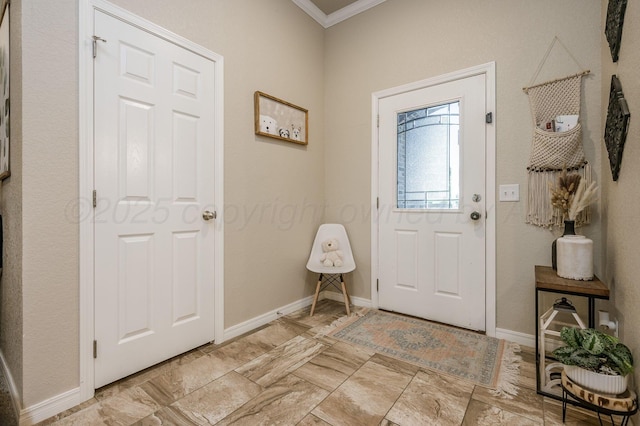 8309 City View Dr, Amarillo, TX 79118 - foyer entrance featuring crown molding and baseboards
