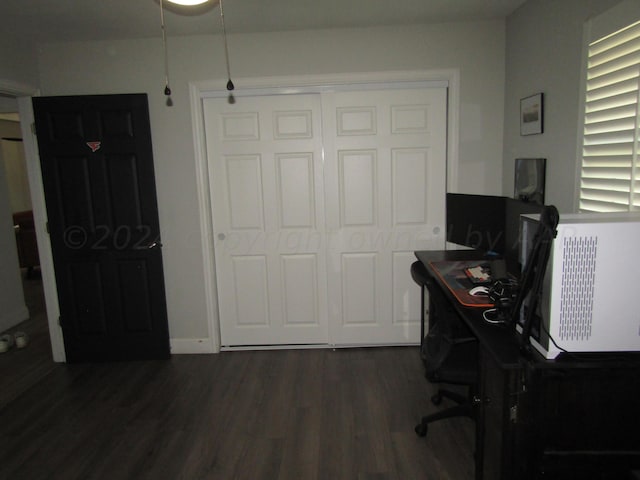 office featuring dark wood-type flooring