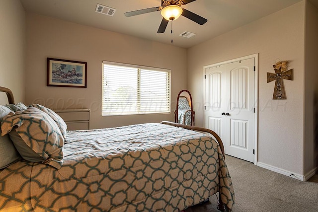 1006 Pinot Blvd, Amarillo, TX 79124 - bedroom featuring carpet floors, a closet, and ceiling fan