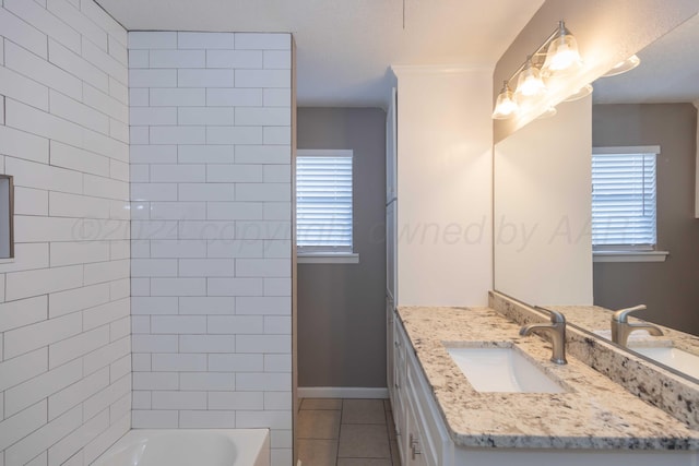 bathroom featuring vanity and tile patterned floors