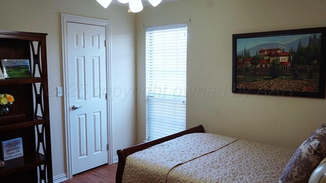 bedroom featuring dark wood-style floors