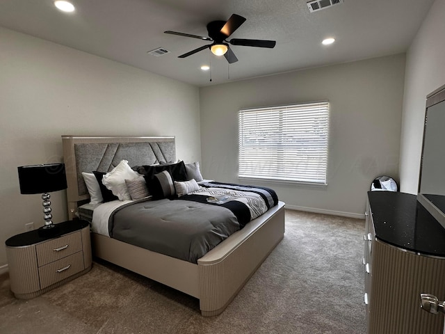 1513 SE 11th Ave, Amarillo, TX 79102 - bedroom with carpet, recessed lighting, and a ceiling fan