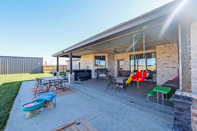 view of patio with ceiling fan