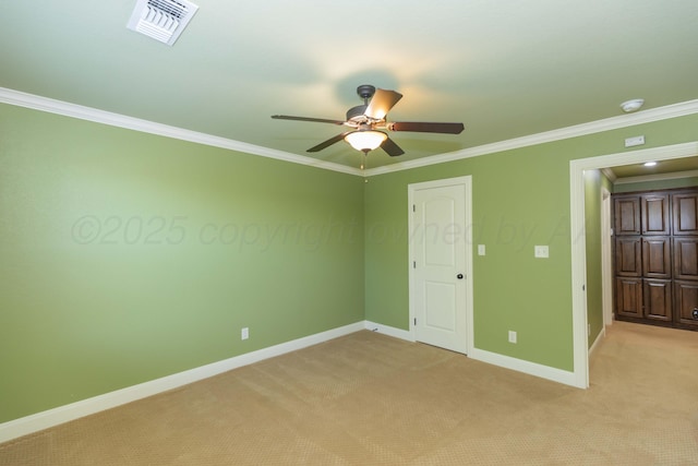 3 Country Club Dr, Amarillo, TX 79124 - unfurnished bedroom featuring crown molding, light colored carpet, and a ceiling fan