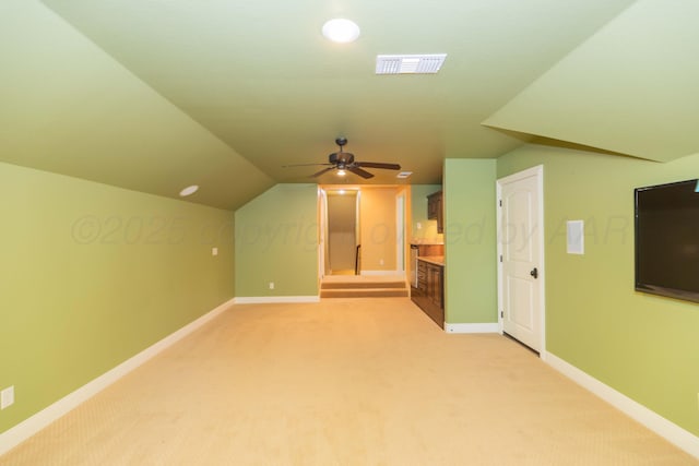 3 Country Club Dr, Amarillo, TX 79124 - bonus room with light carpet, vaulted ceiling, and a ceiling fan