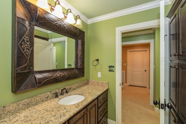 3 Country Club Dr, Amarillo, TX 79124 - bathroom featuring vanity and crown molding