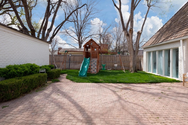 view of patio / terrace with a playground