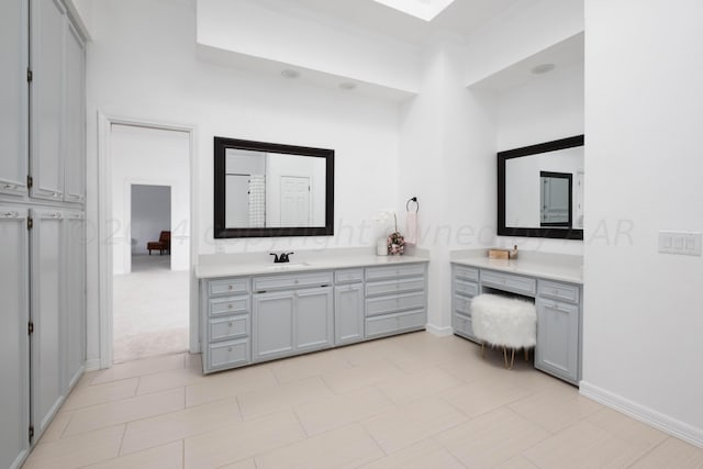 bathroom featuring vanity and tile patterned floors