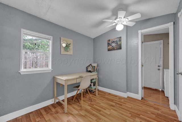 4215 S Tyler St, Amarillo, TX 79110 - office space with light wood-style flooring, ceiling fan, and lofted ceiling