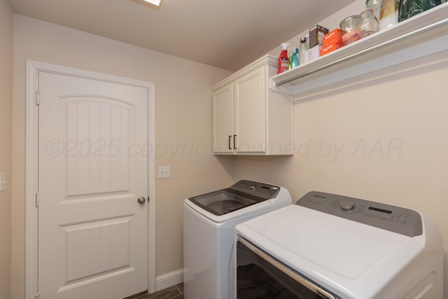 9310 Rockwood Dr, Amarillo, TX 79119 - washroom featuring baseboards, cabinet space, and washing machine and clothes dryer