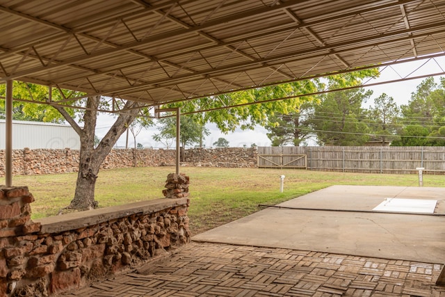 508 S Austin St, Shamrock, TX 79079 - fenced backyard featuring a patio area