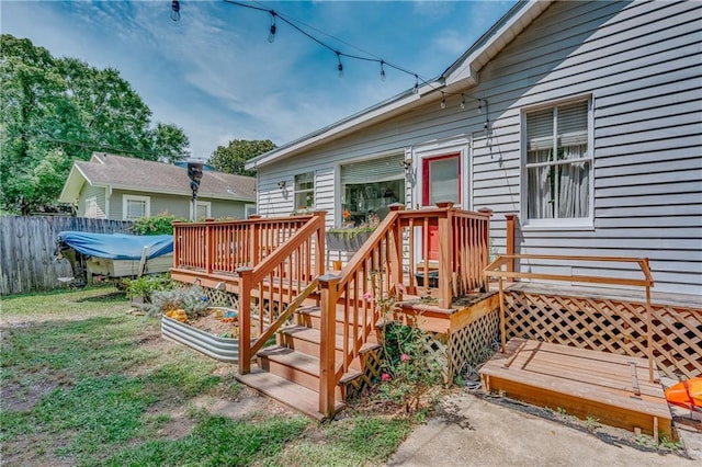 wooden terrace with fence