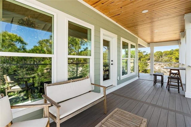 204 Magnolia Ct, Dauphin Island, AL 36528 - sunroom with wooden ceiling