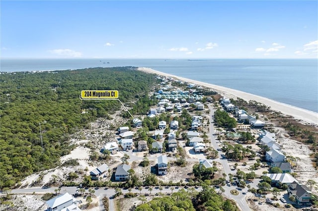 204 Magnolia Ct, Dauphin Island, AL 36528 - bird's eye view featuring a beach view and a water view