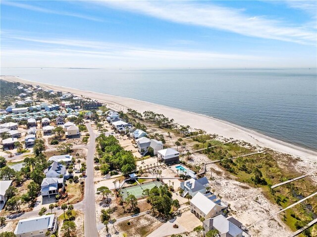 204 Magnolia Ct, Dauphin Island, AL 36528 - drone / aerial view featuring a view of the beach and a water view