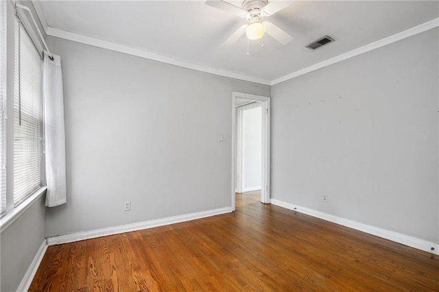 120 Shell Road Pl, Mobile, AL 36607 - unfurnished room with wood finished floors, ceiling fan, and ornamental molding