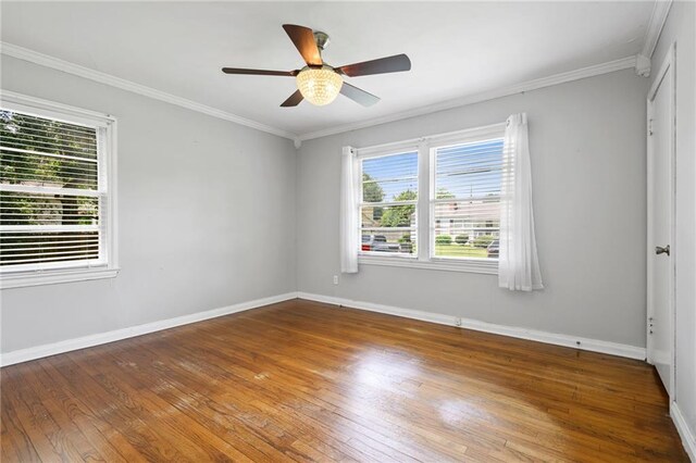120 Shell Road Pl, Mobile, AL 36607 - unfurnished room featuring wood finished floors, ceiling fan, and crown molding