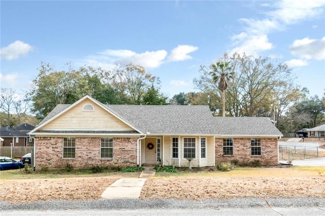 view of single story home