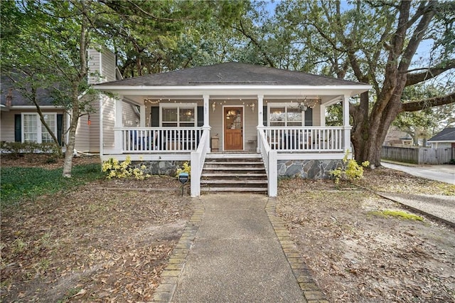 bungalow-style home featuring covered porch