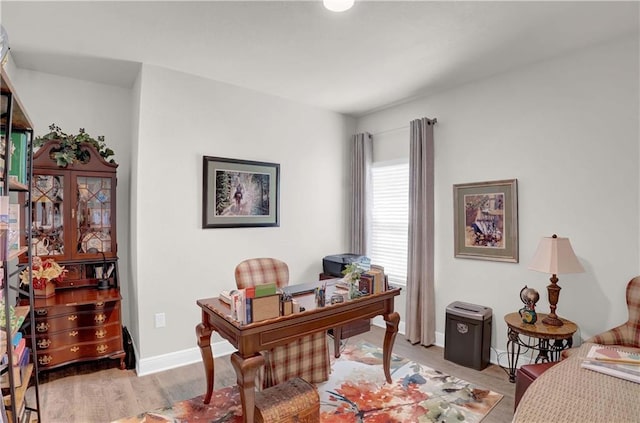 office featuring light hardwood / wood-style flooring