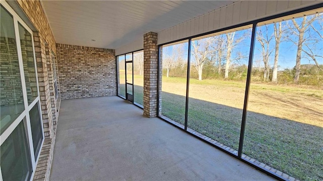 view of unfurnished sunroom