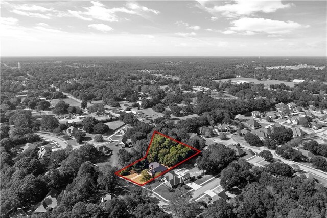 8814 Dawes Lake Rd N, Mobile, AL 36619 - aerial view with a wooded view