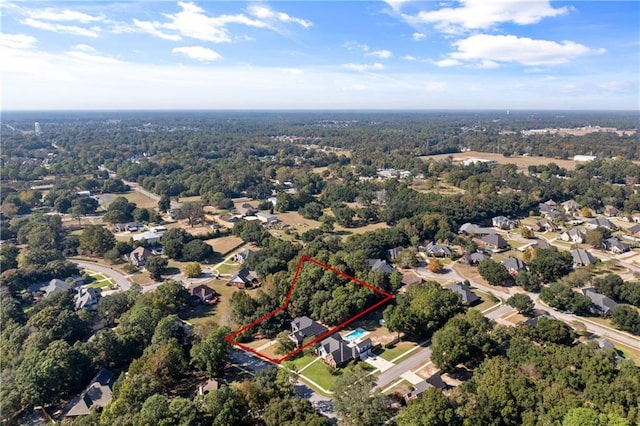 8814 Dawes Lake Rd N, Mobile, AL 36619 - bird's eye view with a residential view and a view of trees