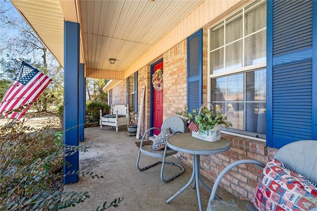 view of patio featuring covered porch