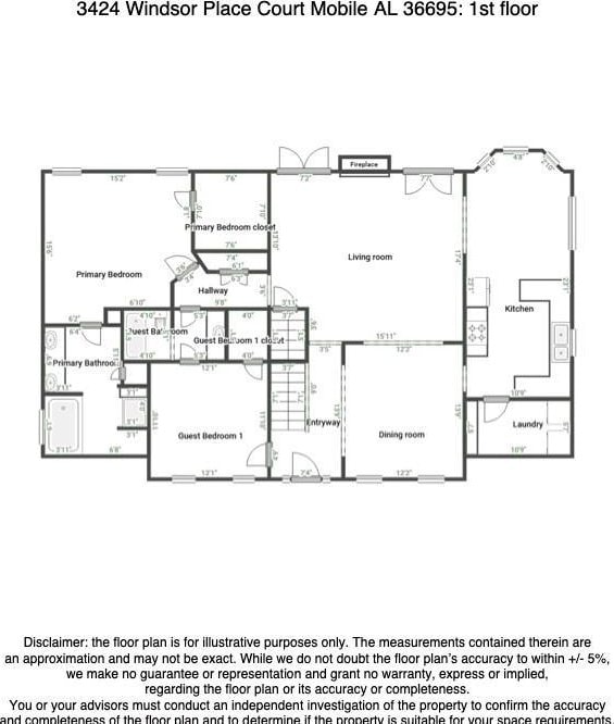 3424 Windsor Place Ct, Mobile, AL 36695 - view of property floor plan