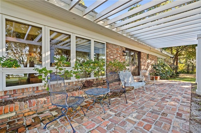 view of patio / terrace with a pergola