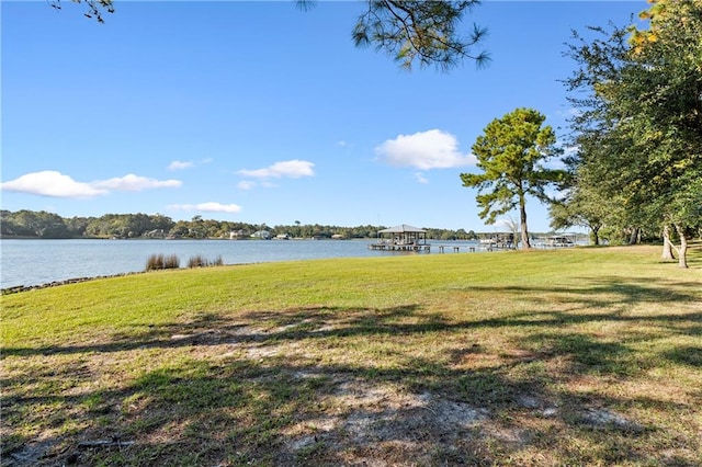 view of yard featuring a water view