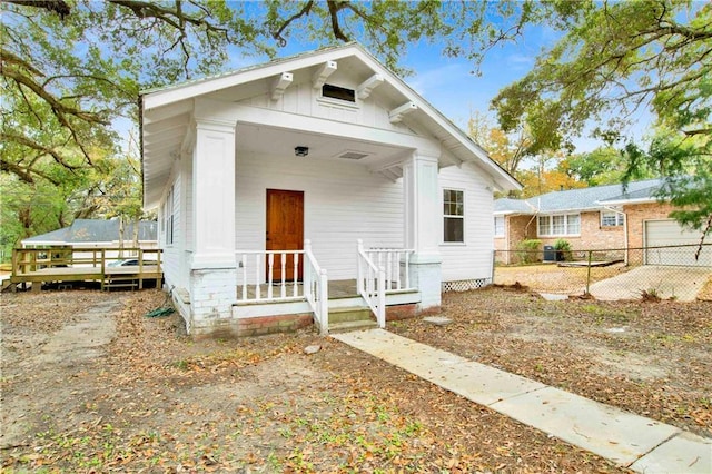 bungalow-style house with a porch