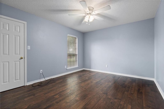 12601 Deer Ridge Dr, Wilmer, AL 36587 - unfurnished room featuring dark wood finished floors, ceiling fan, and a textured ceiling