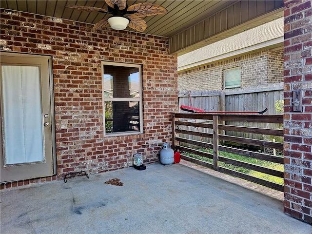 view of patio / terrace with ceiling fan