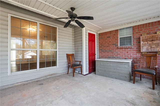 view of patio / terrace featuring a ceiling fan